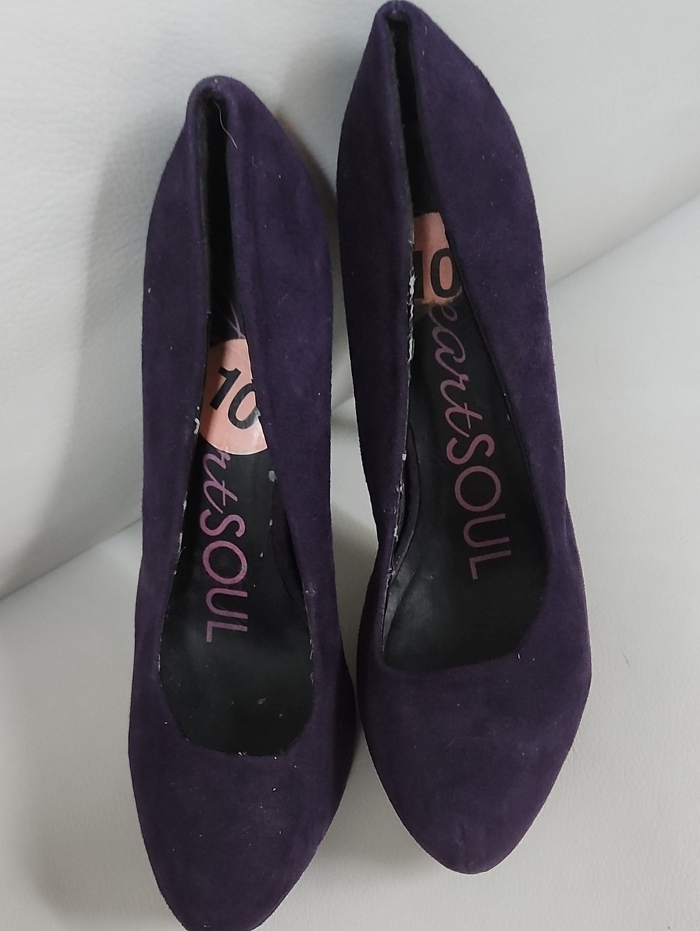 Heart Soul Purple Suede Pointed-Toe Pumps